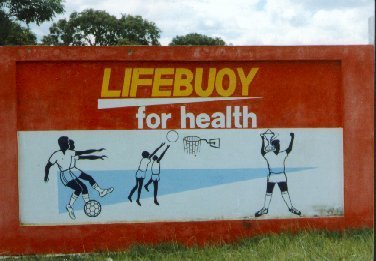 A soap advertisement hoarding a la Malawi